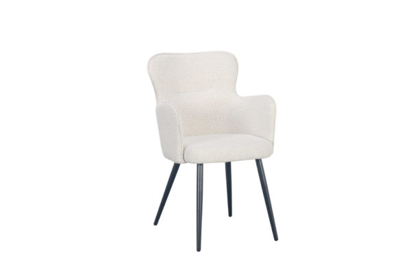 chaise fauteuil bouclette blanc wing - Chaise Fauteuil bouclette blanc Wing - Lot de 2