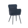 Chaise Fauteuil velours Noir Wing - Lot de 2