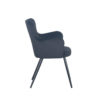Chaise Fauteuil velours Noir Wing - Lot de 2 – Image 2
