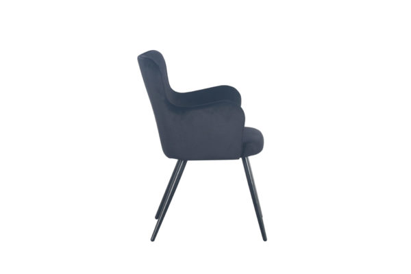 chaise fauteuil noir Wing 2 - Chaise Fauteuil velours Noir Wing - Lot de 2