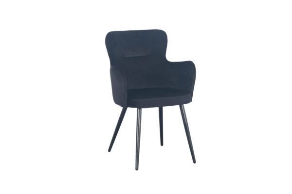 chaise fauteuil noir Wing - Chaise Fauteuil velours Noir Wing - Lot de 2