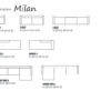 Canapé 3 places Milan Tissu Alpine – Image 6