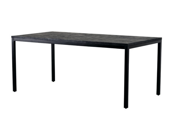 table black sacramento LS146315 - Table de repas en chêne noir 180 cm Sacramento