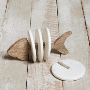 Sous-verres et support poisson "Arrêtes"