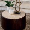 Table basse travertin 45 cm Iowa – Image 3
