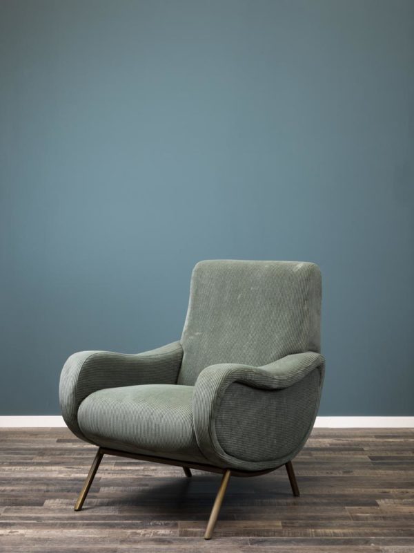 Fauteuil velours côtelé vert Albert