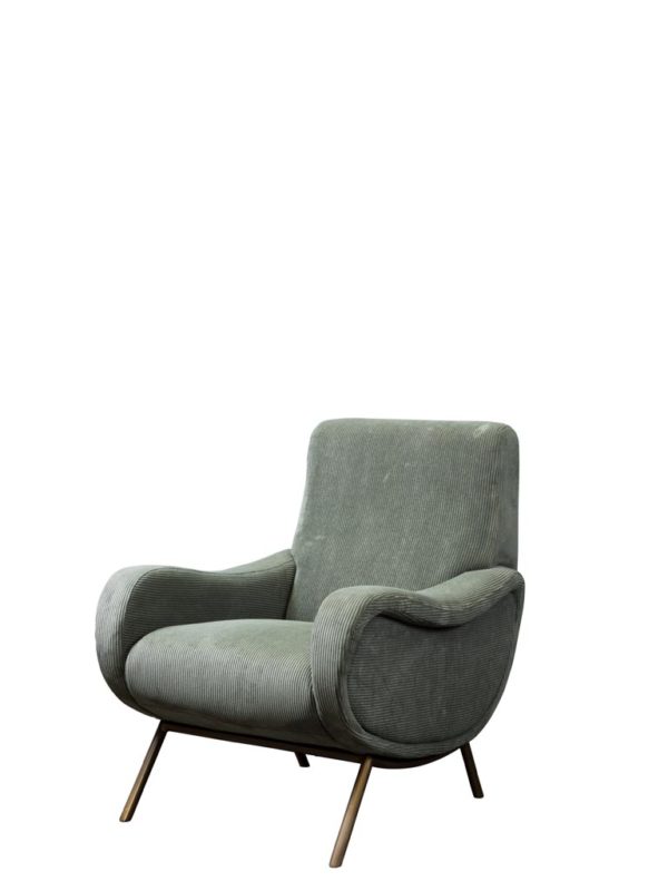 Fauteuil gros velours cotele vert Albert 4 - Fauteuil velours côtelé vert Albert