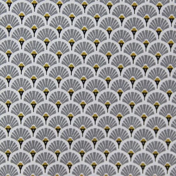 Nappe plastifie evantail gris 2 - Nappe plastifiée 300 x 150 cm Eventail Gris