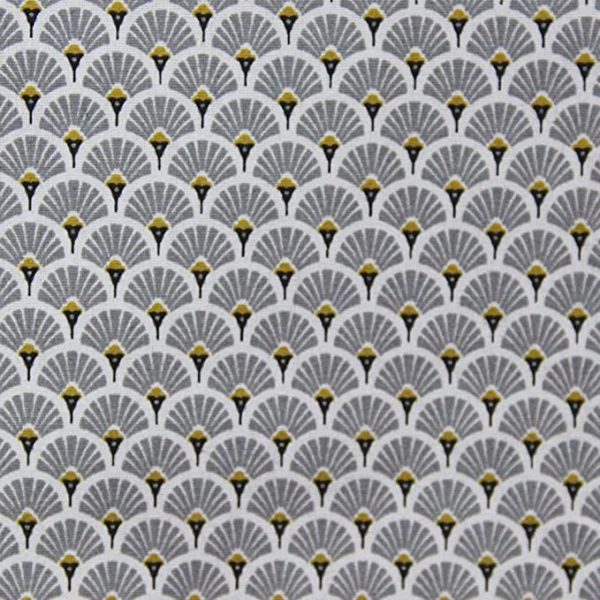 Nappe plastifiée 300 x 150 cm Eventail Gris