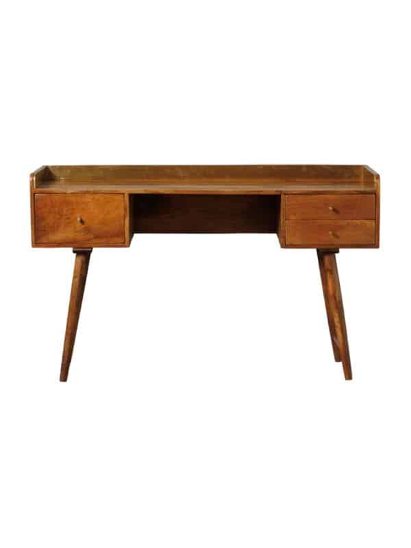 Bureau Niccolo en bois de manguier et finition laiton.