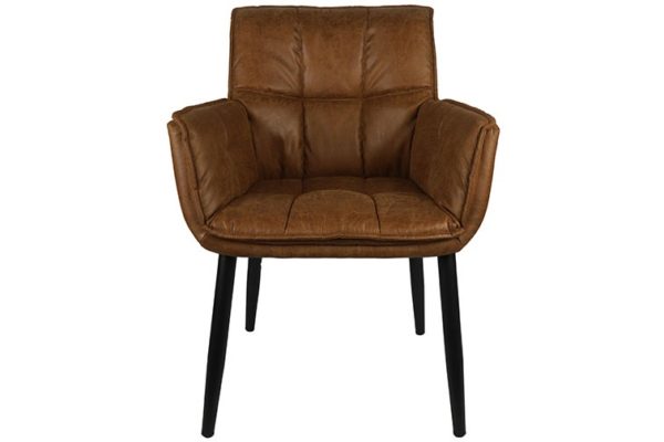 Chaise avec accoudoirs Cognac Eton-Lot – Image 2
