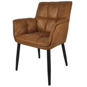 chaise avec accoudoirs cognac eton - Meilleures ventes