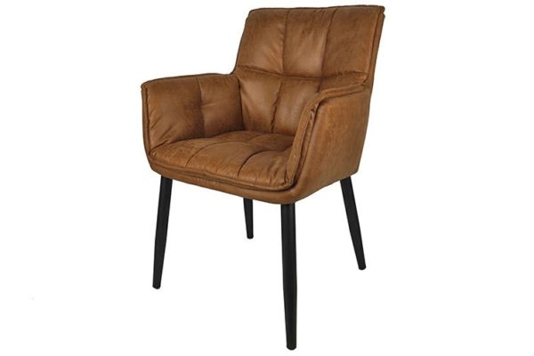 Chaise avec accoudoirs Cognac Eton-Lot
