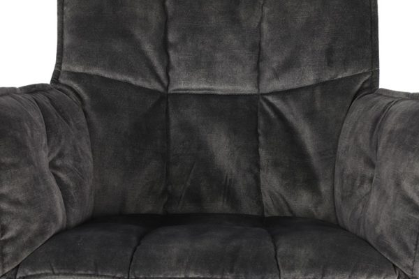 Chaise accoudoirs velours gris Eton  - Lot – Image 3