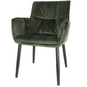 chaise avec accoudoirs velours vert eton 1 - Accueil