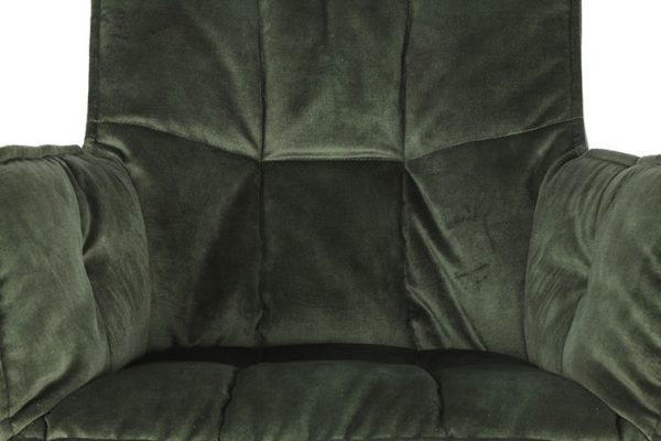 chaise avec accoudoirs velours vert eton 3 - Chaise accoudoirs velours vert Eton - Lot