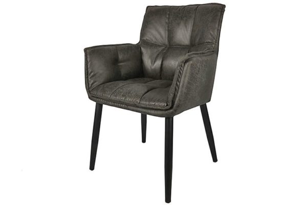 Chaise avec accoudoirs Eton Gris - Lot
