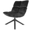 Fauteuil pivotant relax velours anthracite