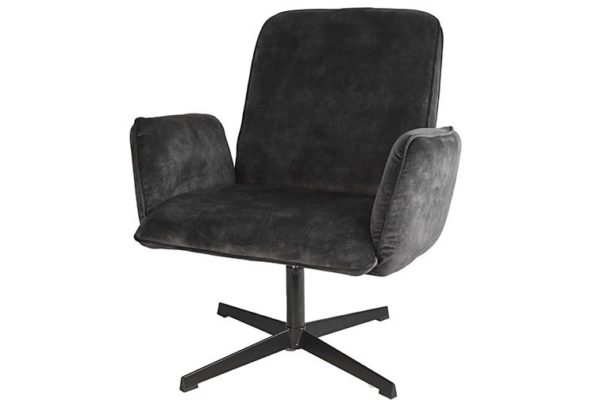 fauteuil velours anthracite belle 1 - Fauteuil Velours Anthracite Bello