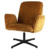 Fauteuil Velours Ocre Bello