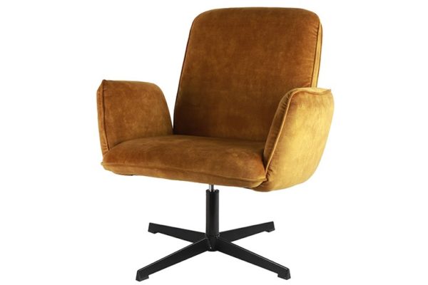 fauteuil velours ocre belle 1 - Fauteuil Velours Ocre Bello