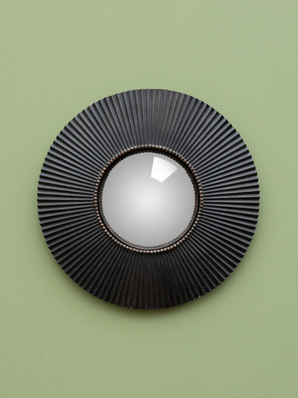 Miroir sorcière convexe 30cm ligné noir – Image 2