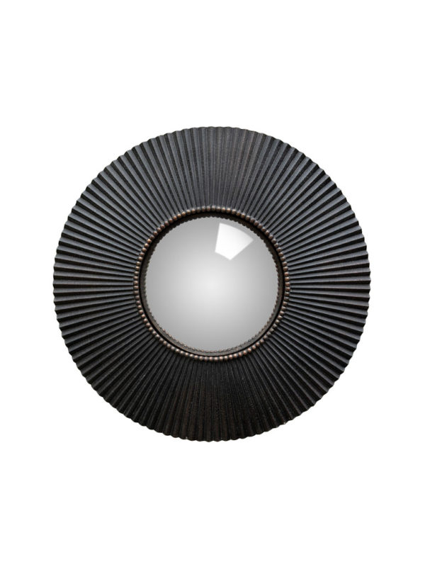 Miroir sorcière convexe 30cm ligné noir