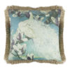 Coussin Paons velours blancs