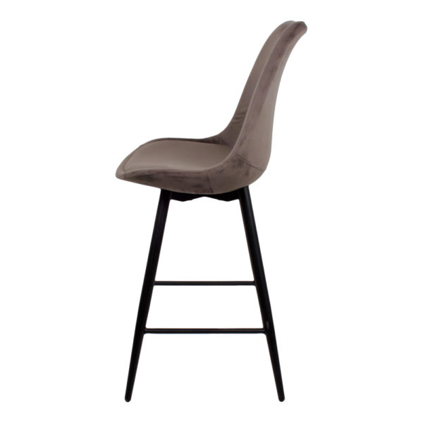 Chaise Ilot cuisine velours gris foncé Leaf-Lot – Image 4