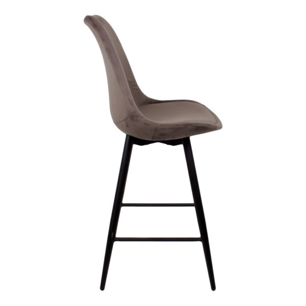 Chaise Ilot cuisine velours gris foncé Leaf-Lot – Image 7
