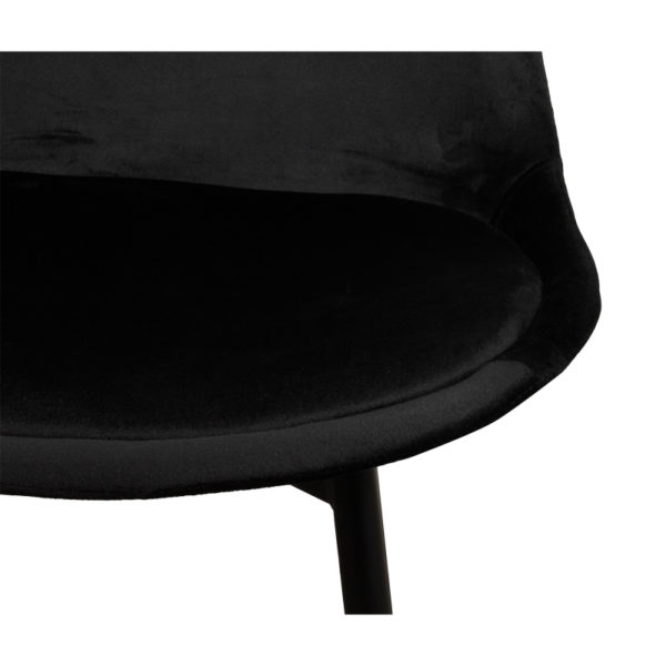 Chaise Ilot cuisine velours noir Leaf-Lot – Image 3