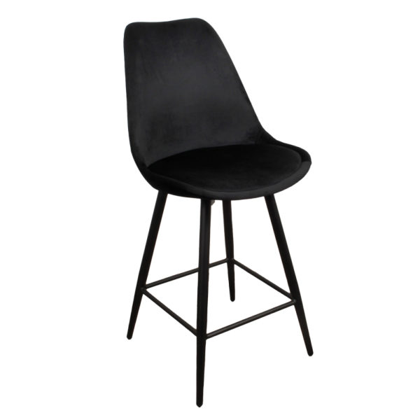 Chaise Ilot cuisine velours noir Leaf-Lot