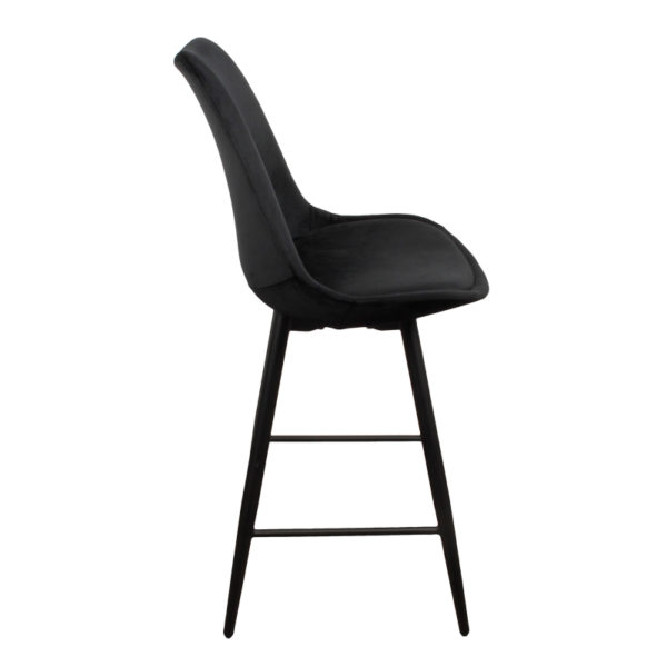 Chaise Ilot cuisine velours noir Leaf-Lot – Image 2