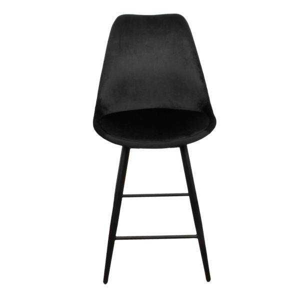 Chaise Ilot cuisine velours noir Leaf-Lot – Image 7