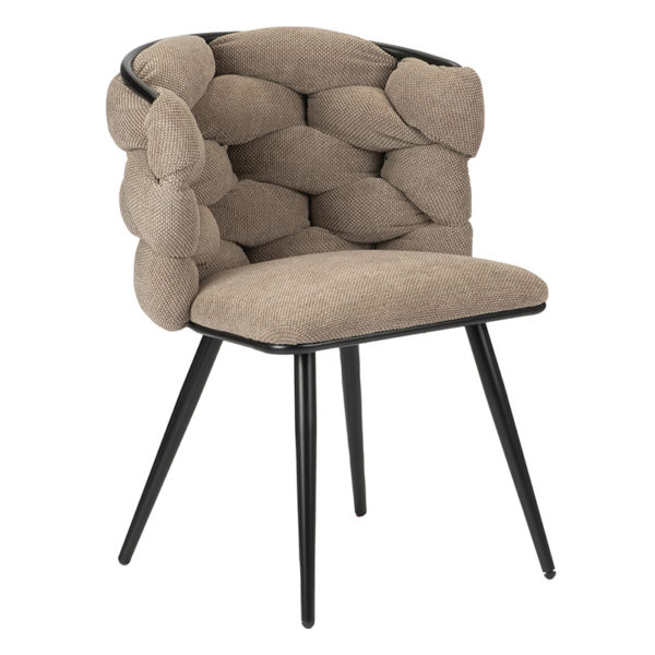 Chaise Rock Brun Tissu - lot de 2