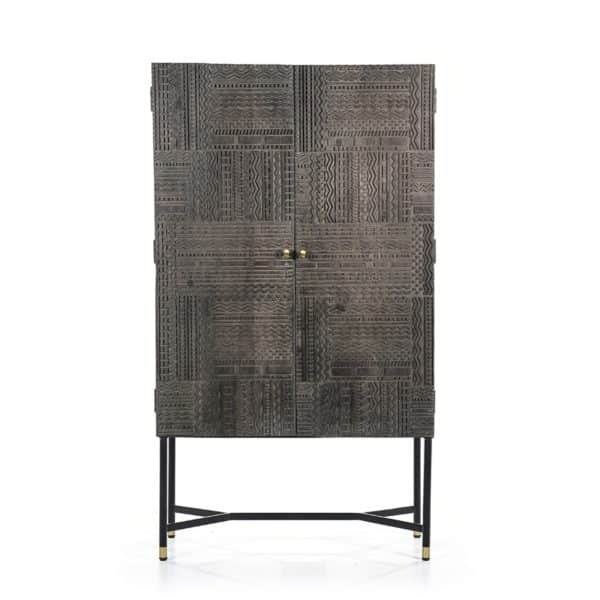 cabinet isa e portes gris - Armoire Isa 2 portes Gris