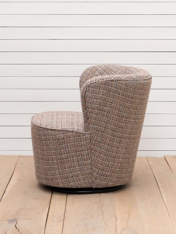 Fauteuil rotatif Tweed gris rose et argent 2 - Fauteuil rotatif Tweed gris rose et argent