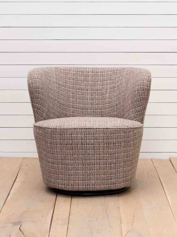 Fauteuil rotatif Tweed gris rose et argent 3 - Fauteuil rotatif Tweed gris rose et argent