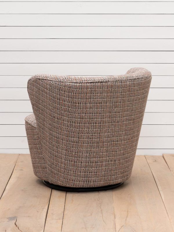 Fauteuil rotatif Tweed gris rose et argent 4 - Fauteuil rotatif Tweed gris rose et argent