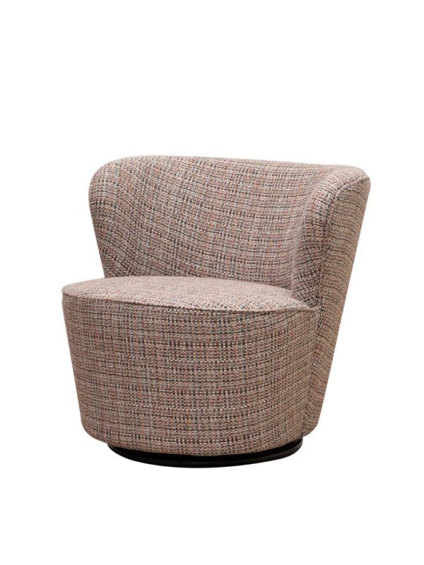 Fauteuil rotatif Tweed gris rose et argent - Fauteuil rotatif Tweed gris rose et argent