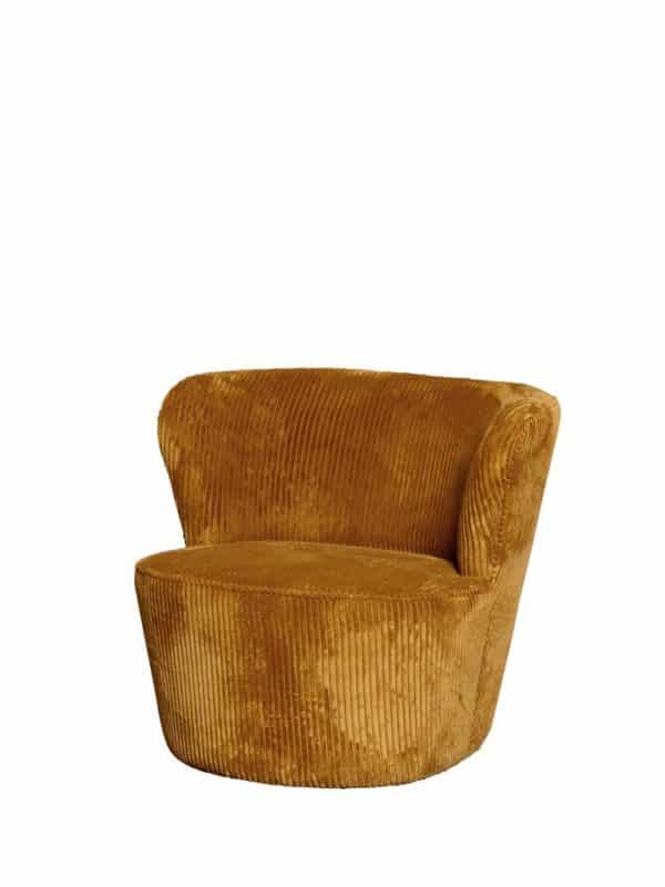 Fauteuil velours côtelé marron clair Dandy