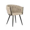 Chaise Wave Beige Tissu - lot de 2