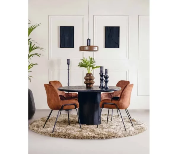Chaise de salle à manger en velours Tabacco Livingston – Image 2