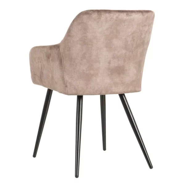 600048 03 - Chaise velours Taupe Madrid-Lot de 2