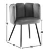 Chaise Velours Noir High Five - lot de 2 – Image 8