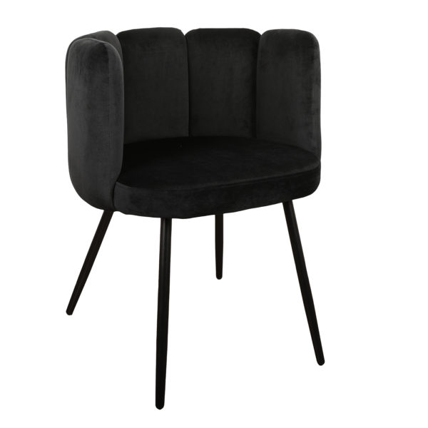 Chaise Velours Noir High Five - lot de 2