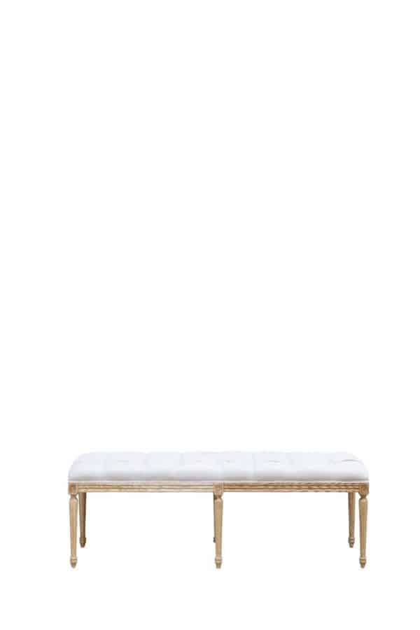 Banquette avec clous lin beige 2 - Banquette lin beige Chehoma