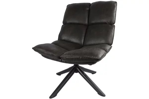 Fauteuil relax simili anthracite - Fauteuil pivotant relax anthracite
