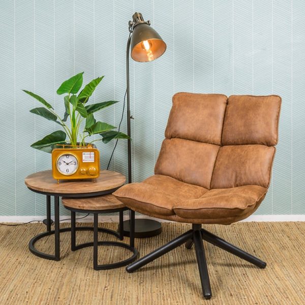 Fauteuil pivotant Relax Cognac – Image 4