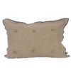 Coussin Lin Kaki ficelle 40x60 cm - Roses